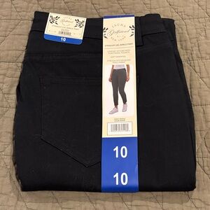 NEW Jachs New York Black Straight‎ Leg Girlfriend Women’s Ankle Pant size 10